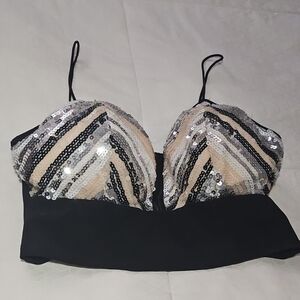 Fashion Nova Sequin Glam Crop Top